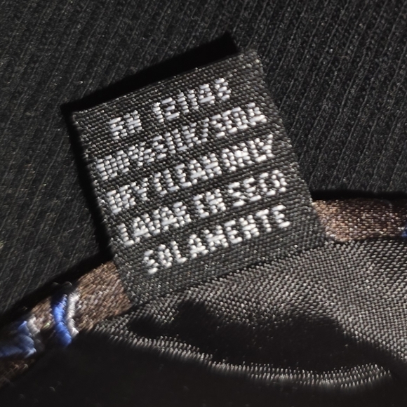 STAFFORD Geometric Brown and Blue Men's Silk Tie - Picture 8 of 8